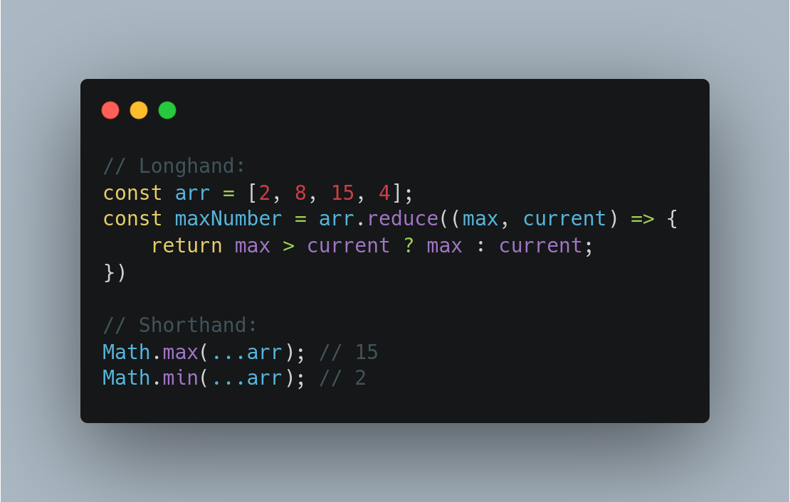 Find min and max in array