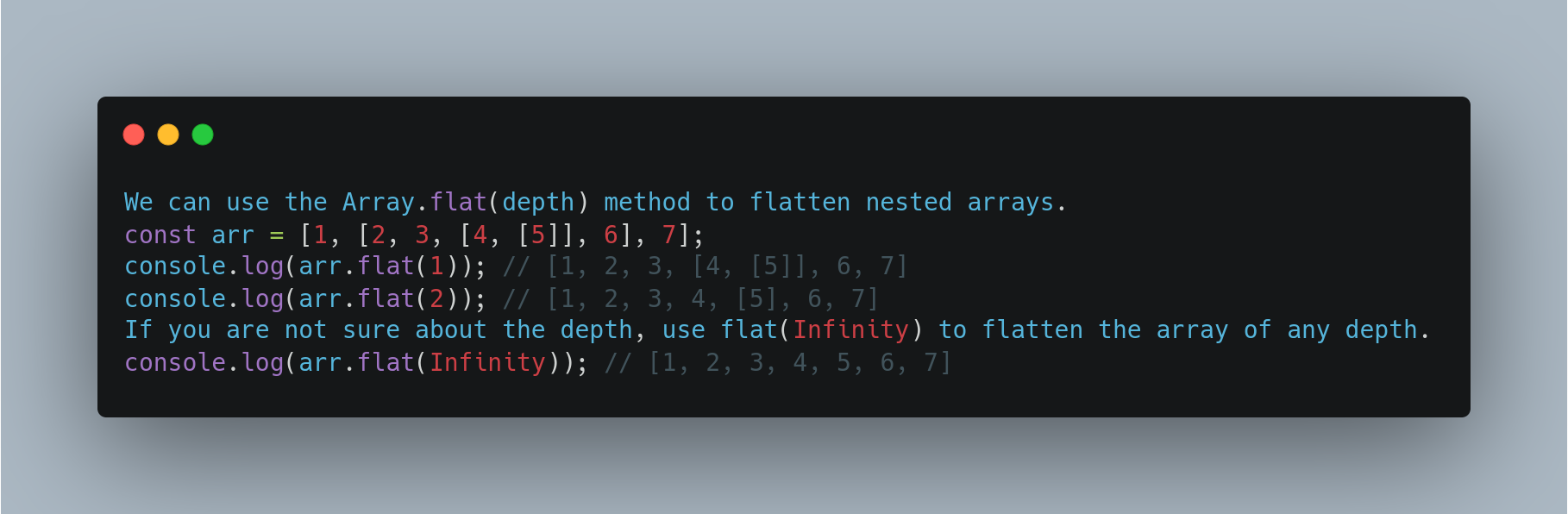 Example Flatten array